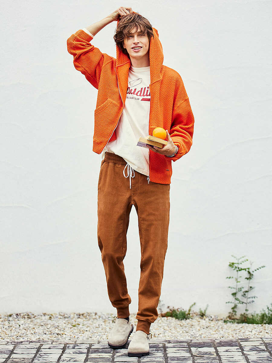 大人ブラウンのリブ付きイージーパンツ（Safari Online）｜dメニュー